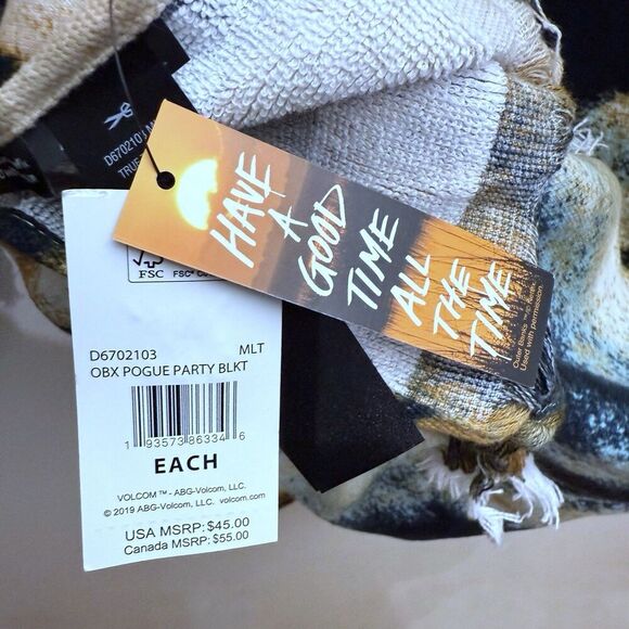 NEW Outer Banks X Volcom Pogue Party Blanket Tie Dye Tassel Y2K Beach Netflix - Picture 6 of 7